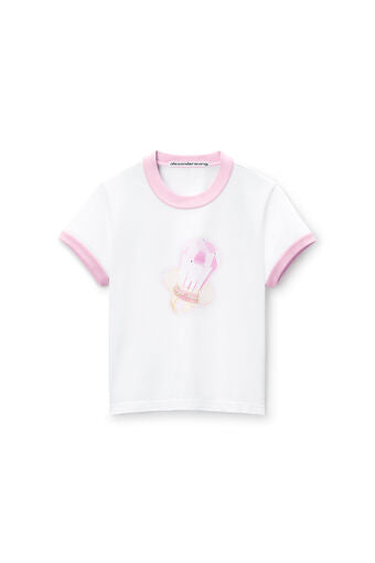 Sugar Baby Ringer Tee in Cotton Jersey