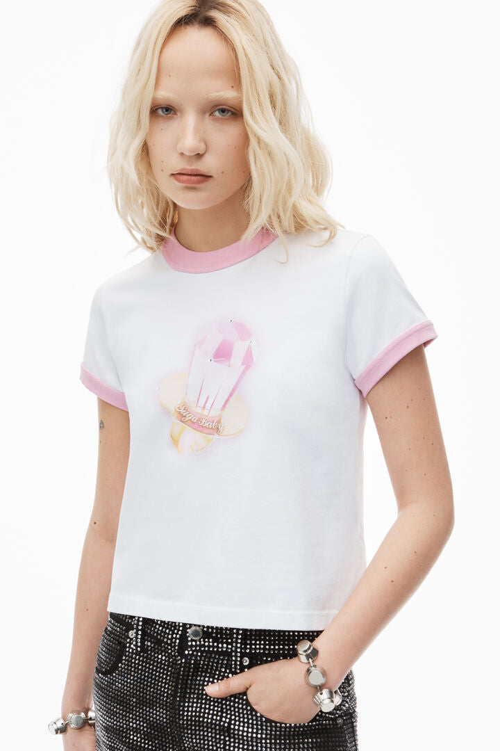 Sugar Baby Ringer Tee in Cotton Jersey