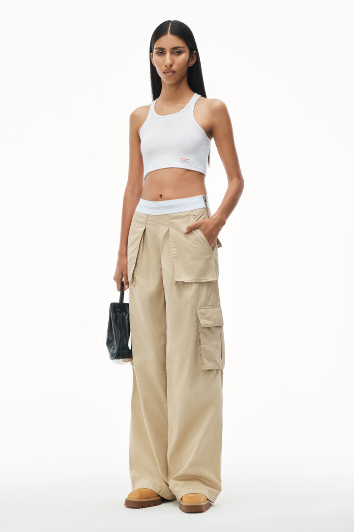 Mid-Rise Cargo Rave Pants in Cotton Twill