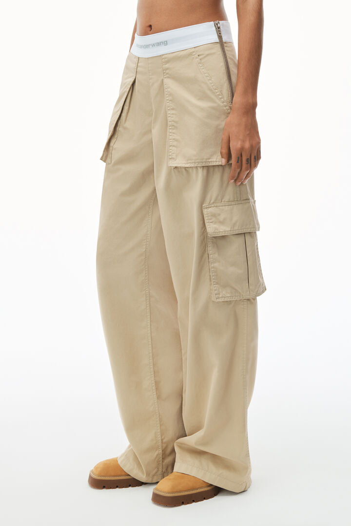 Mid-Rise Cargo Rave Pants in Cotton Twill