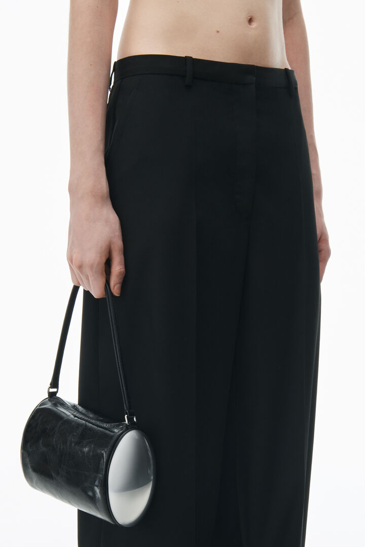 Slit Back Low Waisted Tailored Trouser in Wool Blend