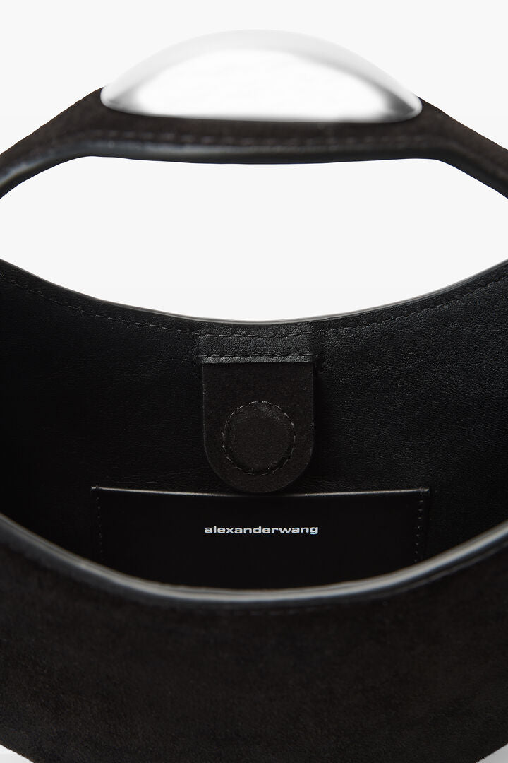 dome circular top-handle bag in calf leather