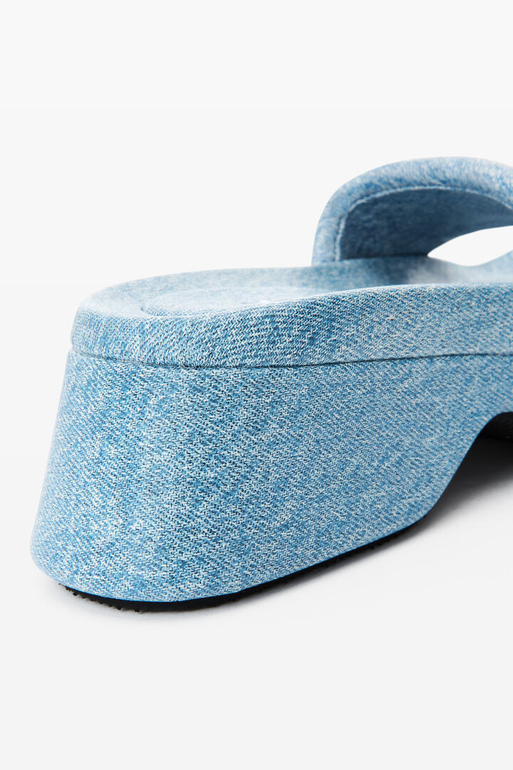 trompe-l'oeil denim goatskin float slide