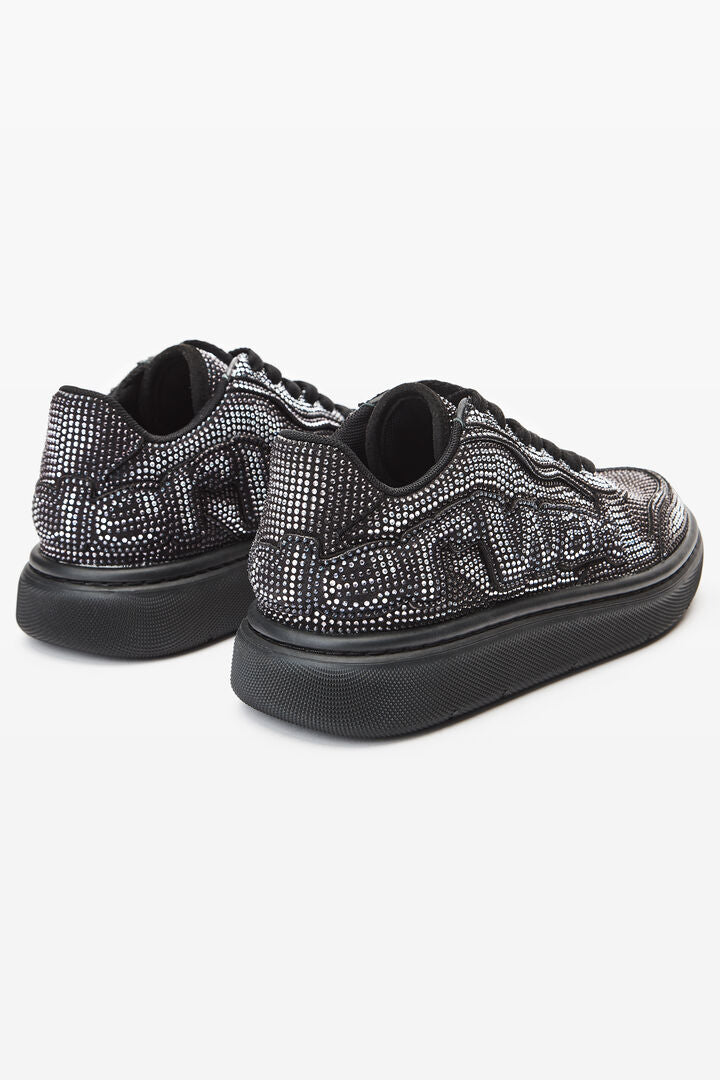 puff crystal hotfix sueded sneaker