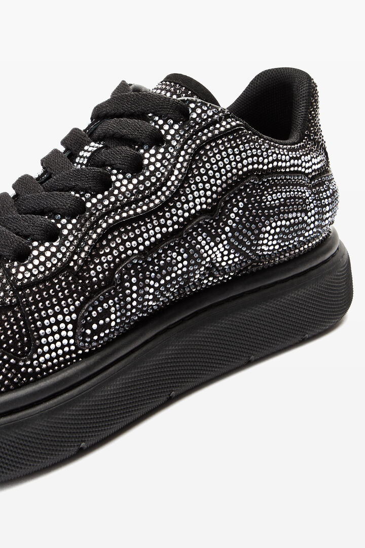 puff crystal hotfix sueded sneaker