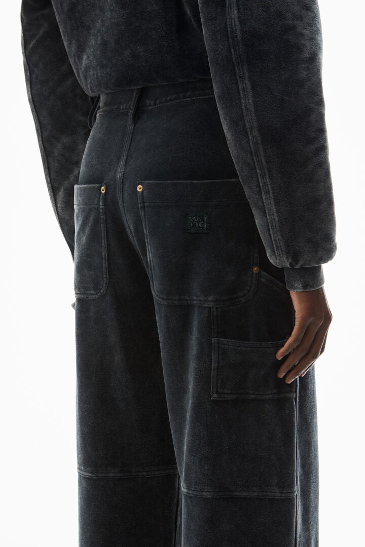 workwear pants in crushed velour