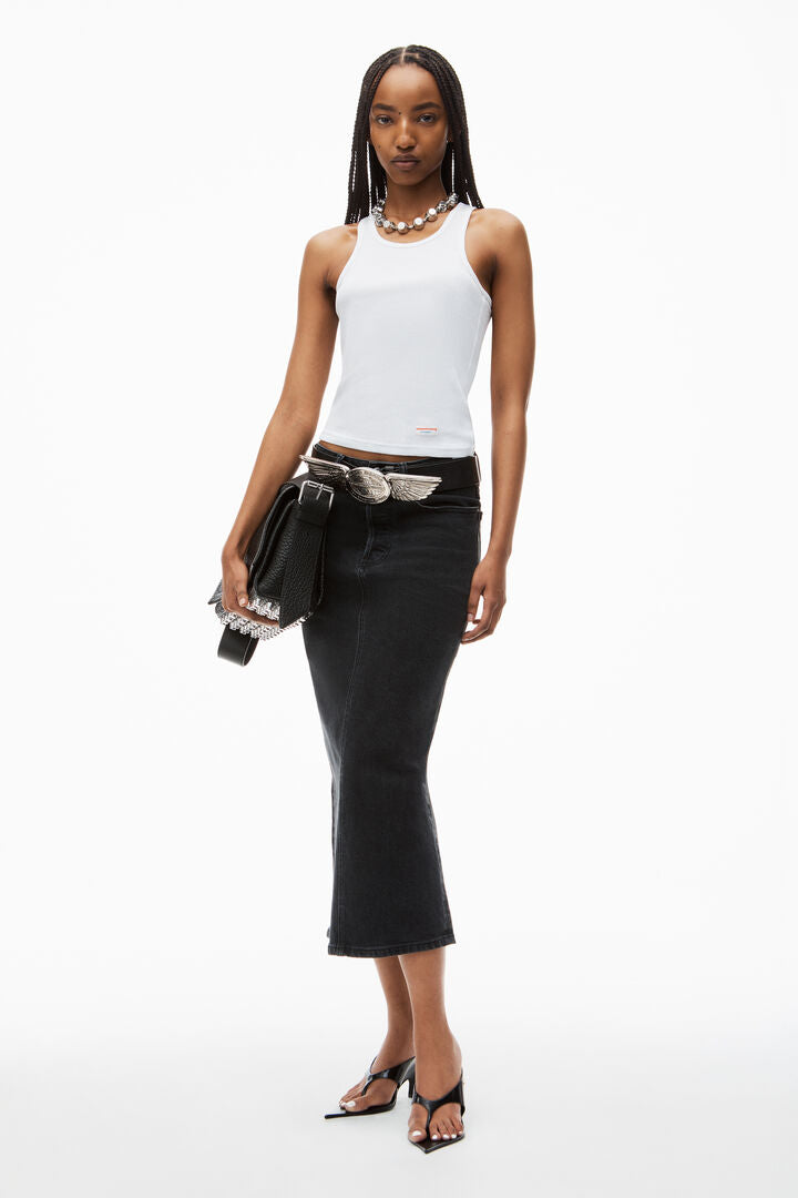 Midi Pencil Skirt in Comfort Stretch Denim