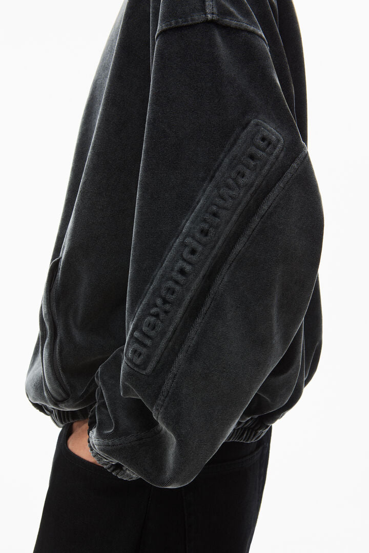 logo track jacket in velour