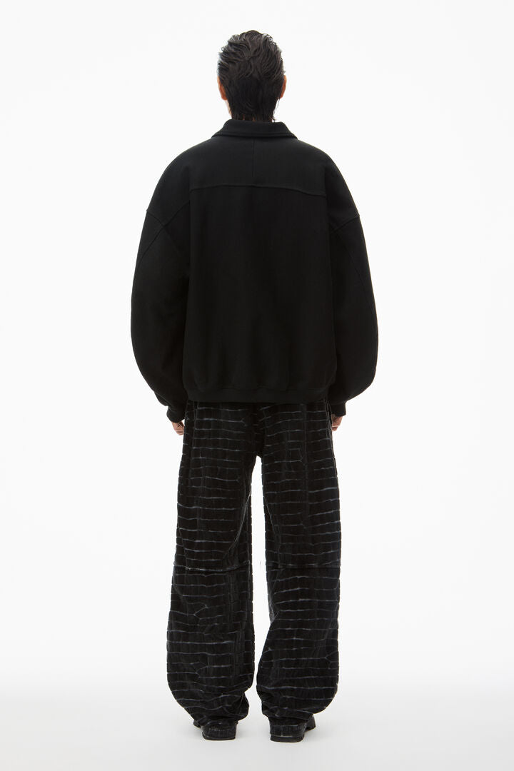 crocodile jacquard velour track pants