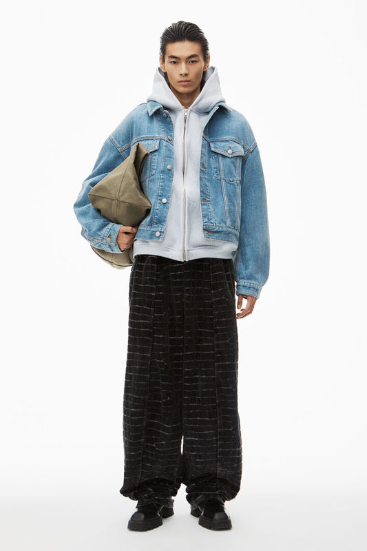 Oversize jacket in brushed denim