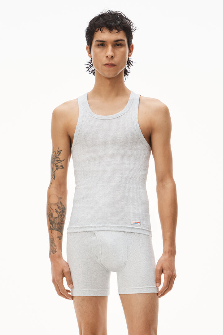 Men's Tank in Ribbed Cotton Jersey