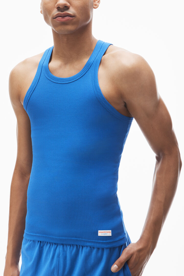 Men's Tank in Ribbed Cotton Jersey