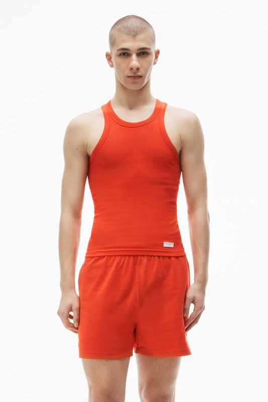 Men's Tank in Ribbed Cotton Jersey