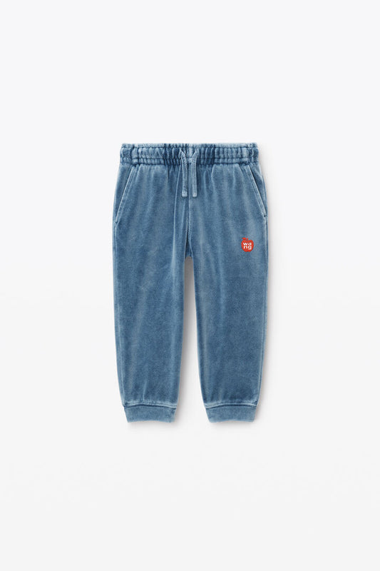 kids puff logo sweatpant in velour