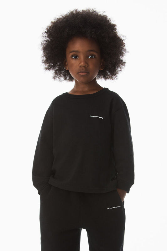 KIDS LOGO LONG SLEEVE TEE IN ESSENTIAL JERSEY