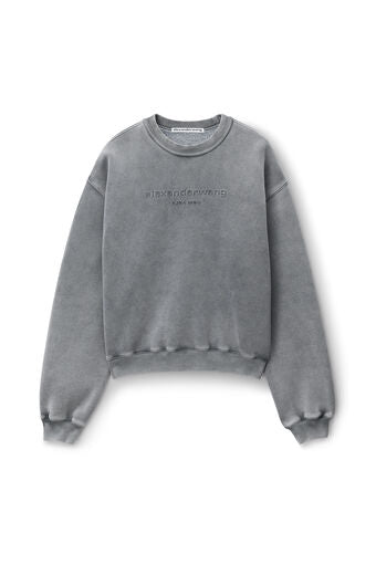 Acid Wash Sweatshirt in Structured Terry