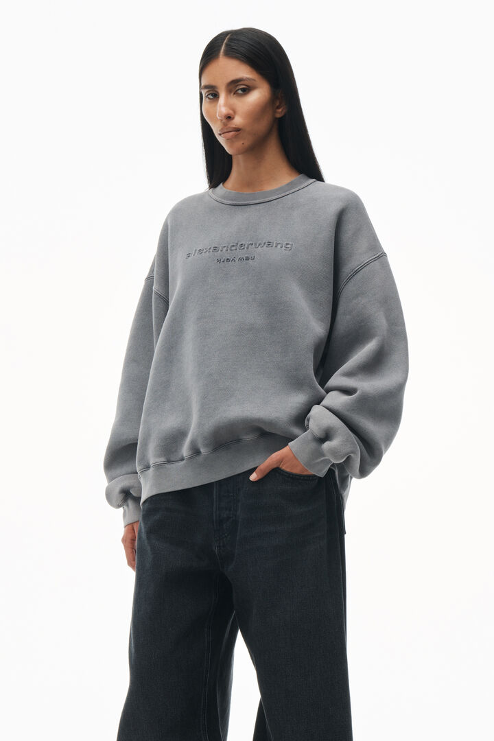 Acid Wash Sweatshirt in Structured Terry