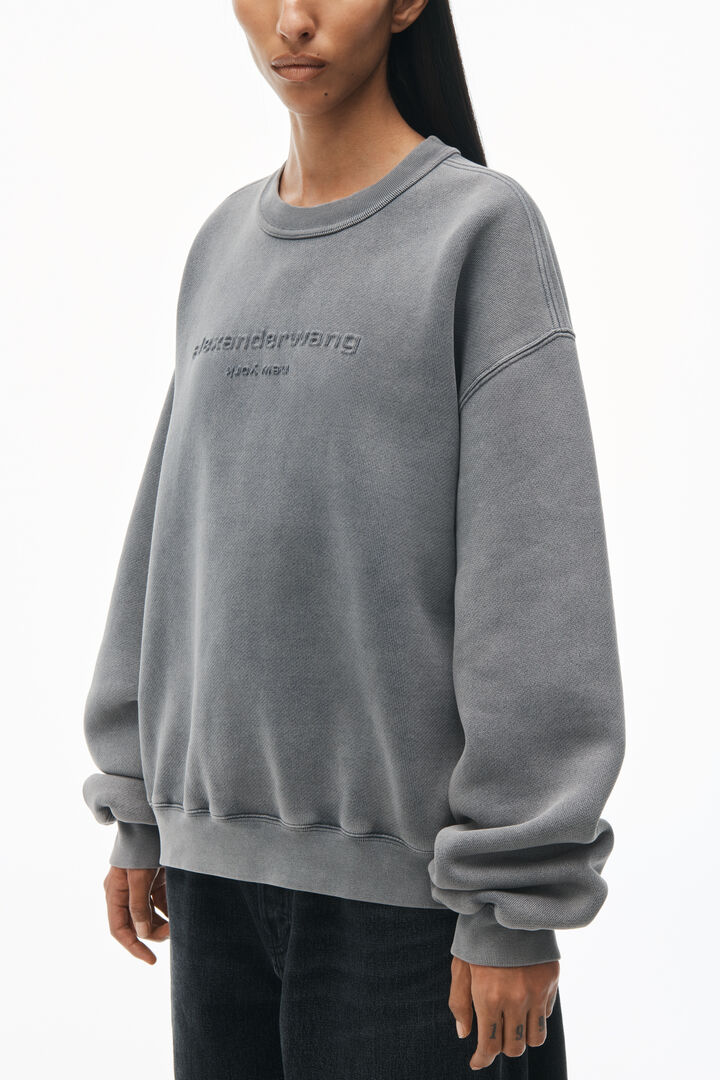 Acid Wash Sweatshirt in Structured Terry