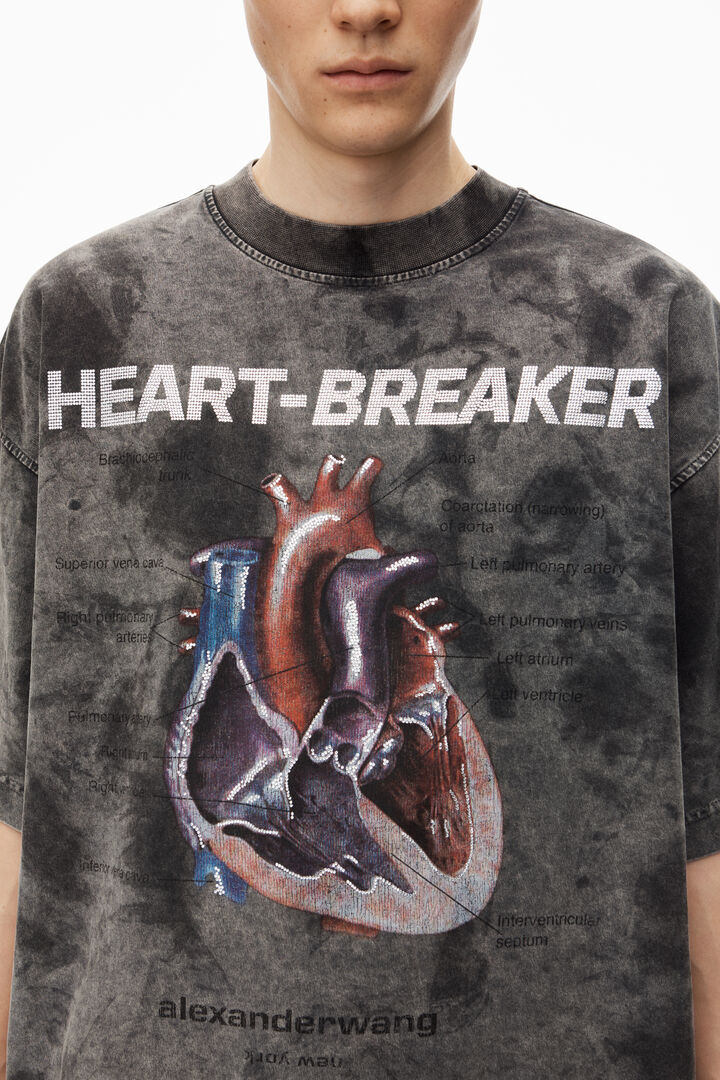 Heartbreaker Graphic Print Tee in Cotton Jersey