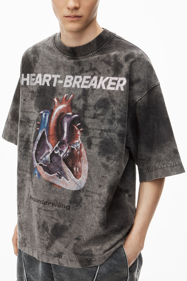 Heartbreaker Graphic Print Tee in Cotton Jersey