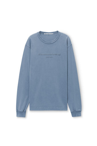 glitter puff logo long-sleeve tee in cotton