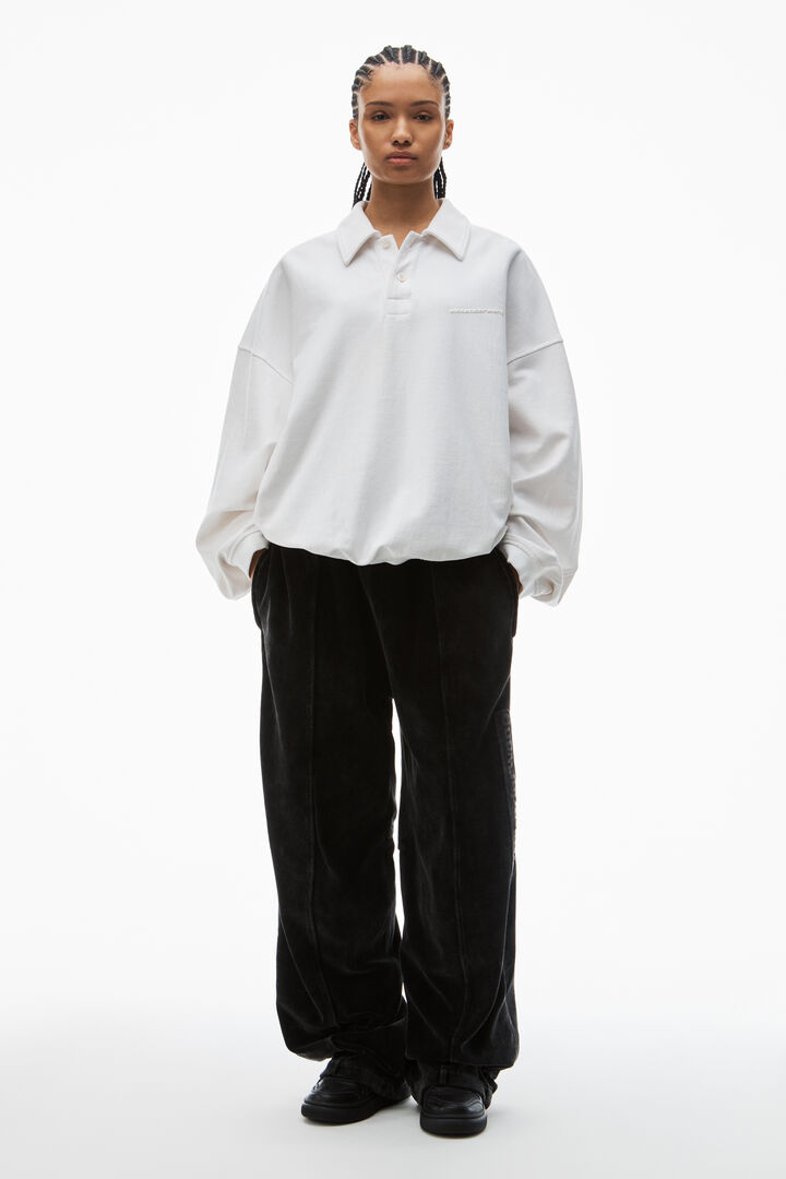 logo track pant in velour