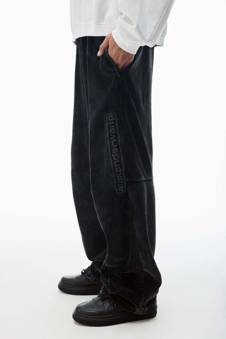 logo track pant in velour