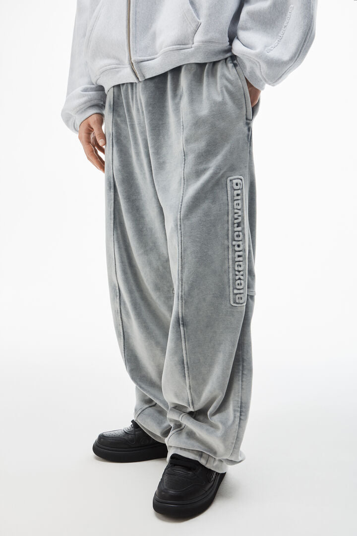 logo track pant in velour