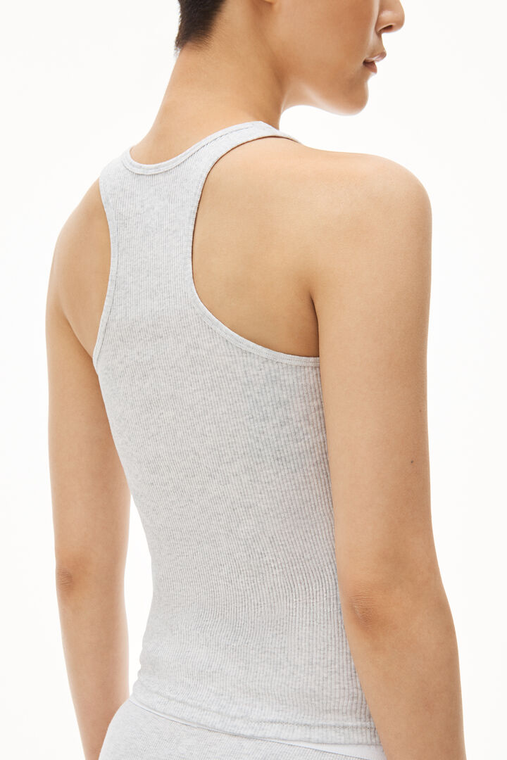 Racerback Tank in Ribbed Cotton Jersey